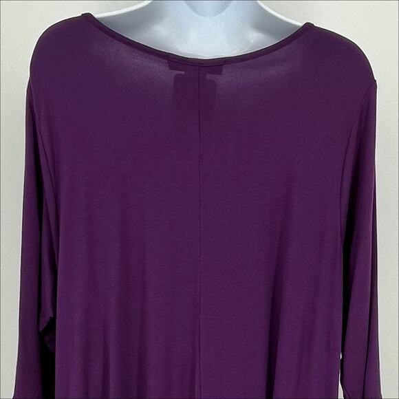 BBA Midi Keyhole Shirt Dress in Purple Plus Size 1X - Picture 6 of 9